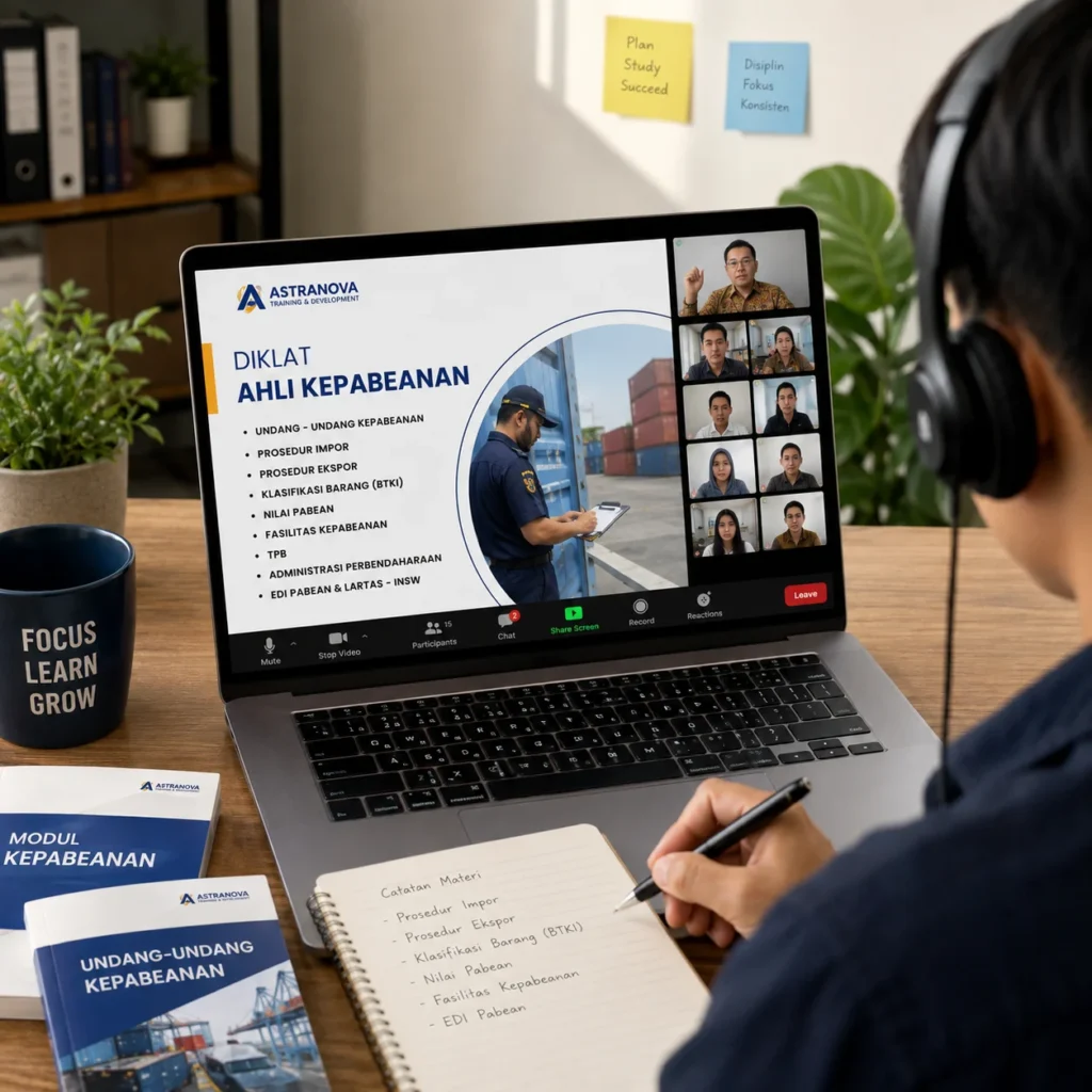 diklat ahli kepabeanan online zoom